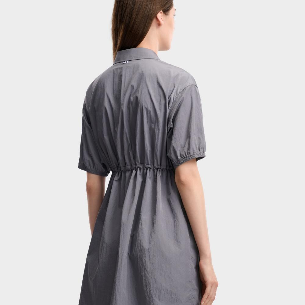 FILA Heritage Vintage Sports Versatile Comfortable Short Sleeve Dress Women dresses Cloudy-Gray F11W628320FDY