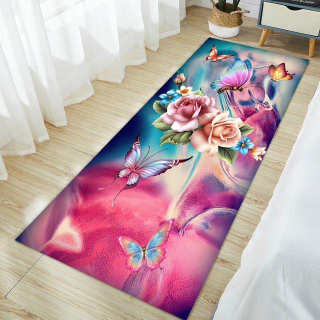

Коврик для спальни с принтом бабочки, домашний кухонный коврик, коврик для входной двери, коврик для ванной комнаты, коврик 100x150cm