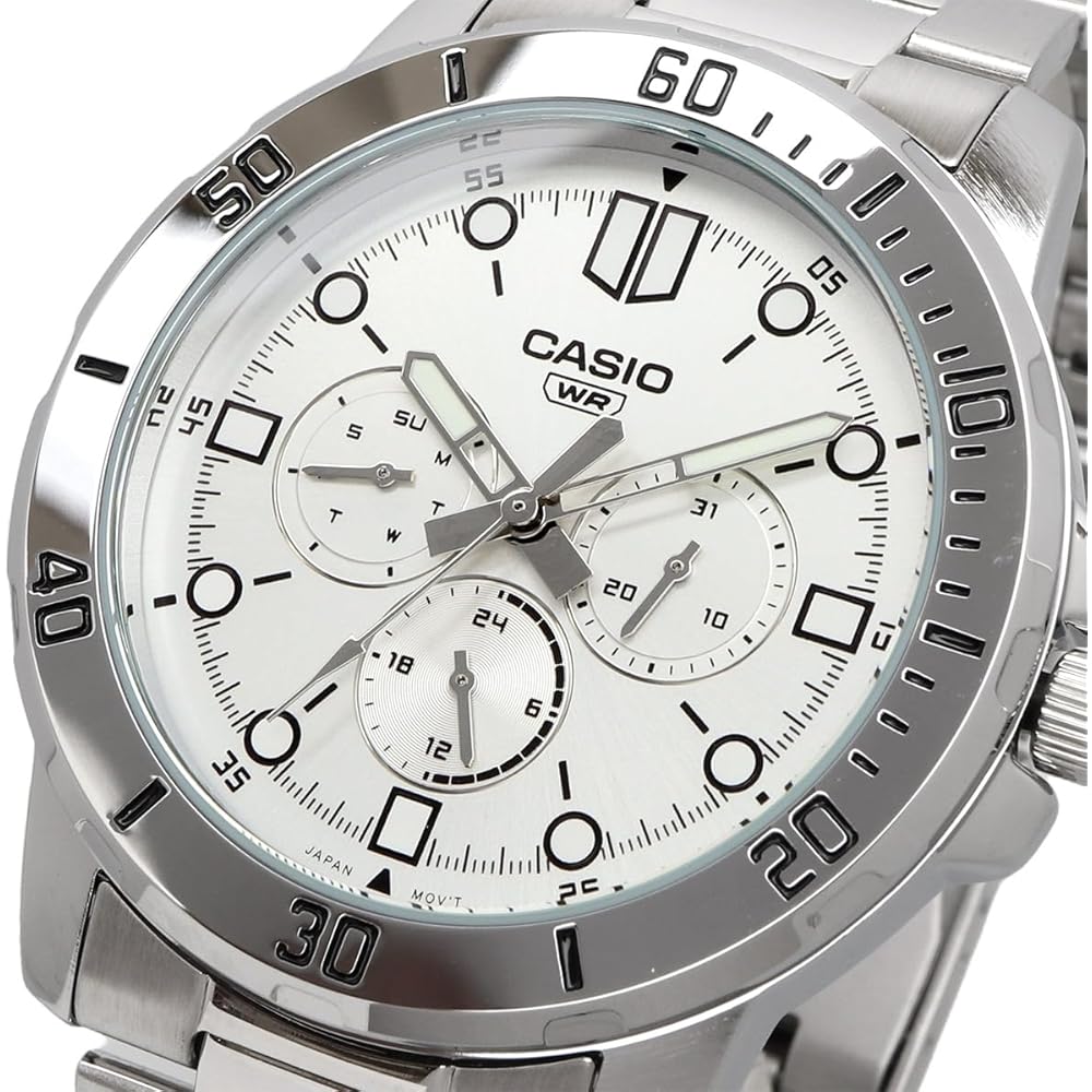 Casio Standard Quartz Men's Watch MTP-VD300D-7E Silver Metal Band 24-Hour Display International Model