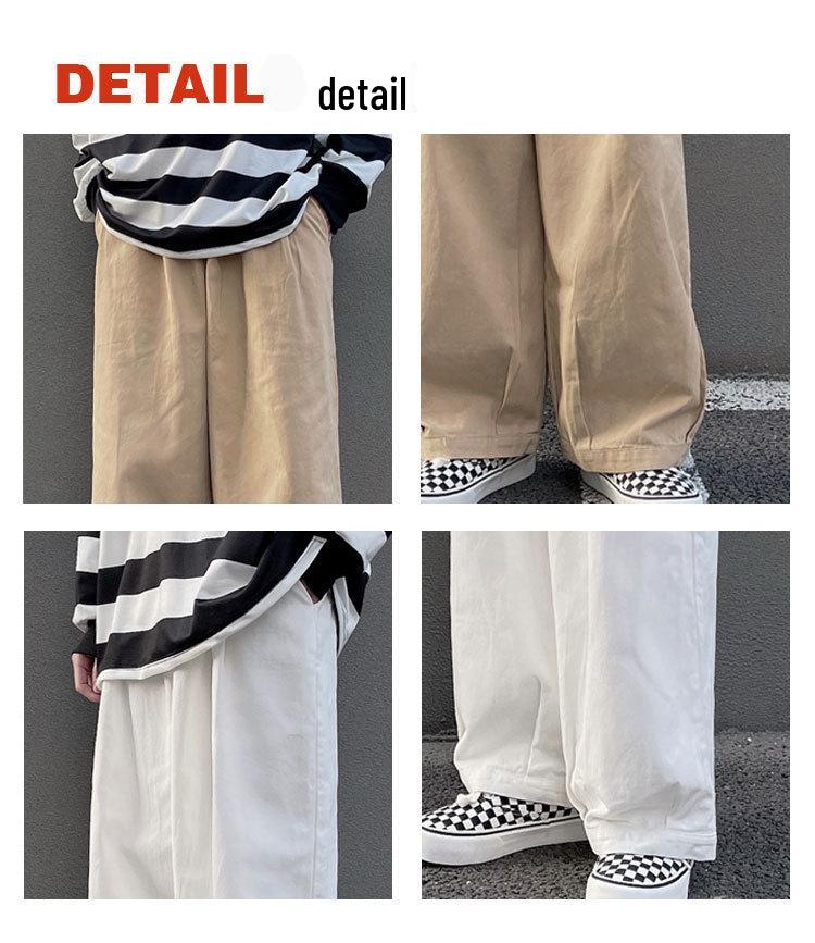 Korean Trendy Japanese-Style Men's Retro Loose Straight-Leg Casual Pants for Spring & Autumn