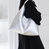 Geantă Hobo Argintie de Mare Capacitate pentru Femei, de Lux, Design de Firmă, Piele PU, Portofel Triunghiular, la Modă, Casual, Geantă de Mână Tip Shopper