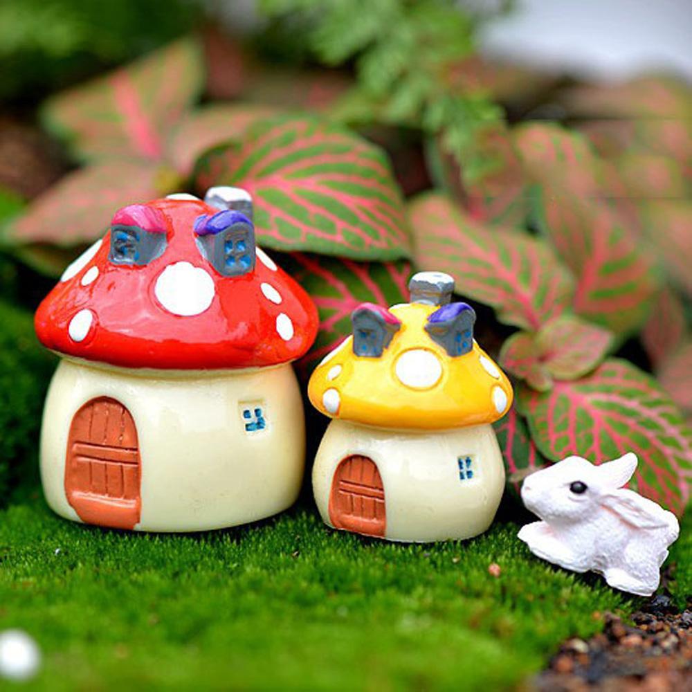 Mushroom Craft Office Bonsai Decoration Miniature Figurine Micro Landscape Fairy Garden Ornament