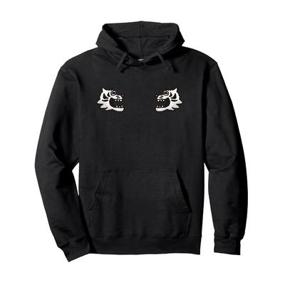 Yuru Style Japan Face-to-Face White Tiger Hooded Sweatshirt, Japanese Art Motif Pop Streetwear Unisex Hoodie