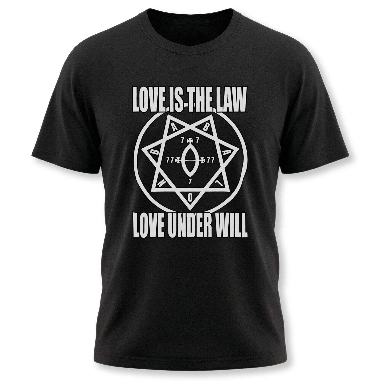 Love Is The Law Star of Babalon T-Shirt | Thelema Crowley Magick Tee Shirt M