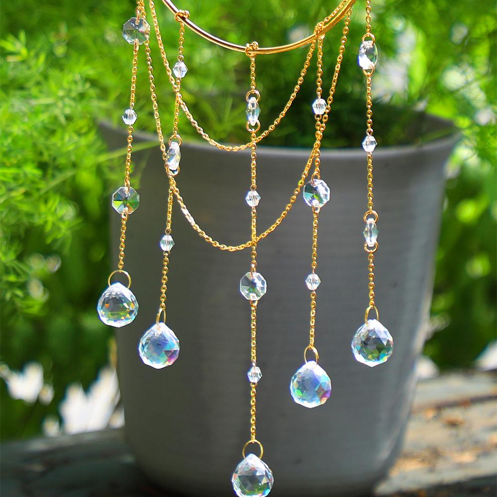 Kristall-Traumfänger, Glas-Kronleuchter, Sonnenfänger, Windspiele, Sonnenkugel, Wandbehang, Sonnenfänger für Fenster, Garten, Zimmerdekor, Geschenk