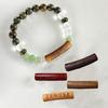 3Pcs Tube Shape Loose Beads Wood Spacer Bead Decorative Beads Curved Tube Beads  Beaded Accessories
