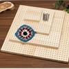 Wooden Crochet Block Plate Handcrafted Bamboo Grid Crochet Knitting Board Square Crochet Weaving Knitting Blocking Mat