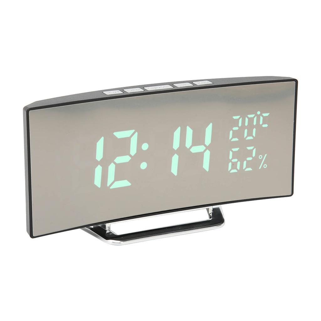 Digital Alarm Clock 12 24H Display Mode Smart Light Sensor Curved Screen Dimmable LED Clock for Bedroom Office Dormitory