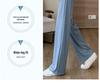 2025 Women's Checkered Wide-Leg Ice Silk Pants - Slim-Fit, High-Waisted, Draped, Summer & Spring