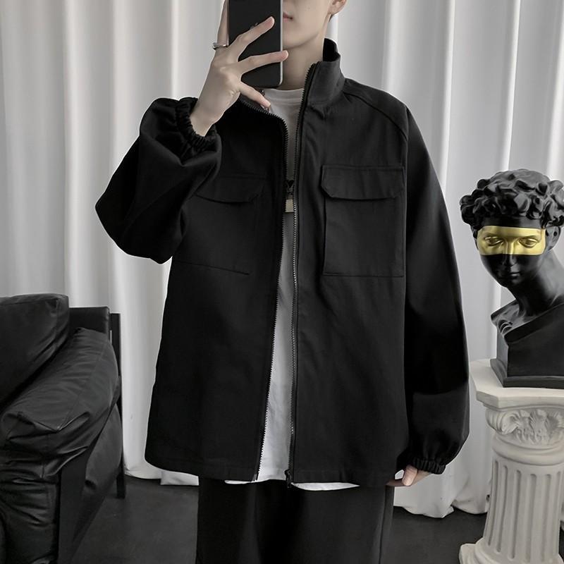 

Working Jacket Men s Autumn Winter Korean Handsome Tops Ins Trendy Brand Loose Stand Collar Jacket 4XL