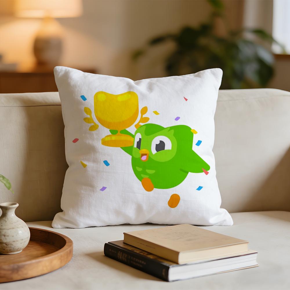 Cute DDuolingos Cushion Cover Short plush pillowcase for bed sofa carwashable