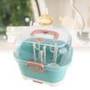 Nursing Bottle Storage Box Compact Household Dustproof Draining Thickened Plastic Baby Bottle Storage for Home Green
