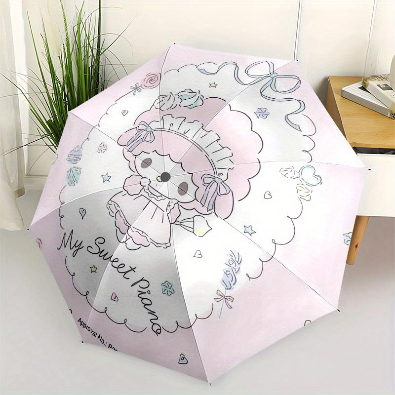 

1pc My Sweet Piano Character Illustration Umbrella with Plastic Handle,Suitable for All Seasons Home Travel Outdoor UmbrellaSanlio503