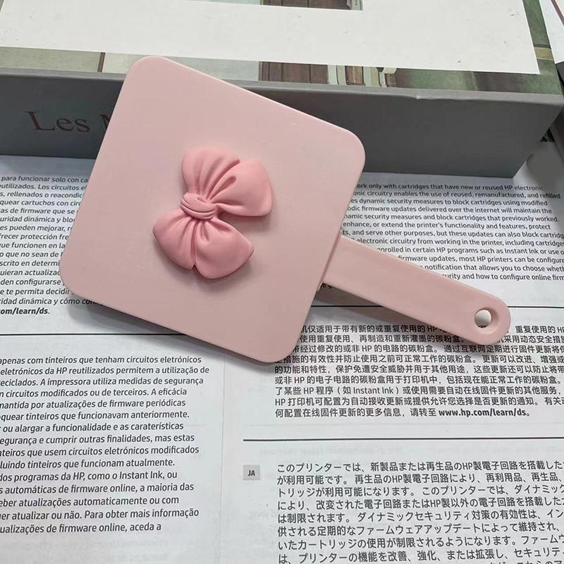 

Симпатичная расческа-бабочка с зеркалом, квадратное ручное зеркало, массажный инструмент для волос, дорожная щетка для волос, массажный инструмент для укладки розовый