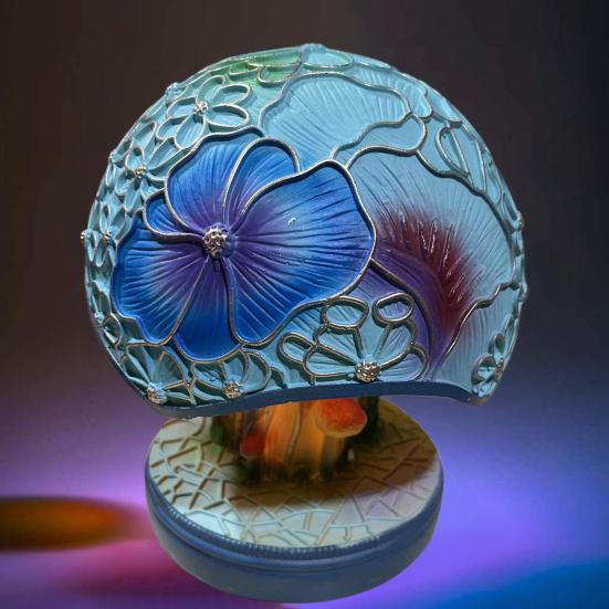 Mushroom Table Lamp Colored Mushroom Shape Night Light Resin Bedside Lamp Desk Reading Lamp for Kids Room Living Room