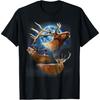 Funny Elk Hunting T-Shirt - Elk Howling At the Moon