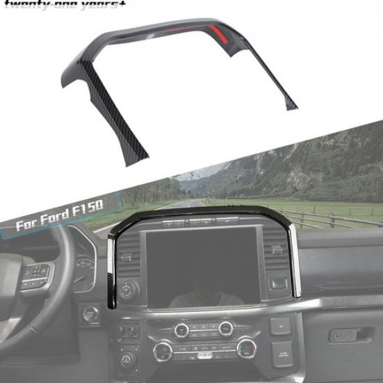 Carbon Fiber Center Console Navigation Cover Trim Frame Bezels For Ford F150 21+