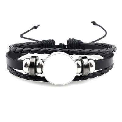 Sublimation Woven Leather Rope Bracelet Casual Jewelry Bracelets DIY Heat Transfer Blanks For Creative Fashion Jewelry Gifts