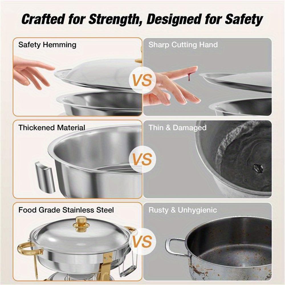 Gold Silver Insulated Food Pot Set, Including 5-quart Round Stainless Steel Insulated Pot, Lid, and Bracket. Suitable for Partie