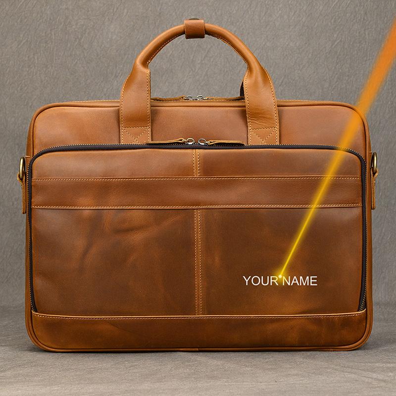 Soft Genuine Leather Briefcase Bag Men's Male business laptop bag 14 15.6 inch PC Computer Bag for men male shoulder bag