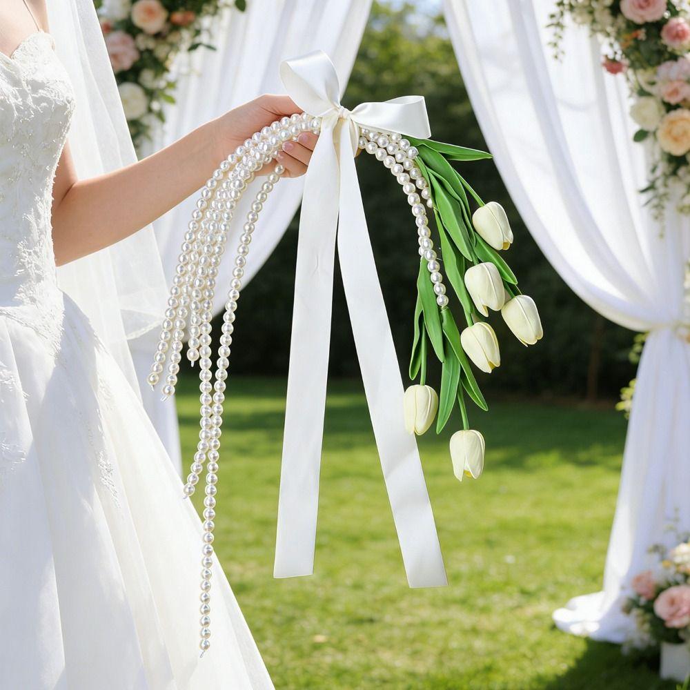 Reusable Decorative Wedding Flowers Pearl Chain Waterfall Style Wedding Accessories  Wedding Party