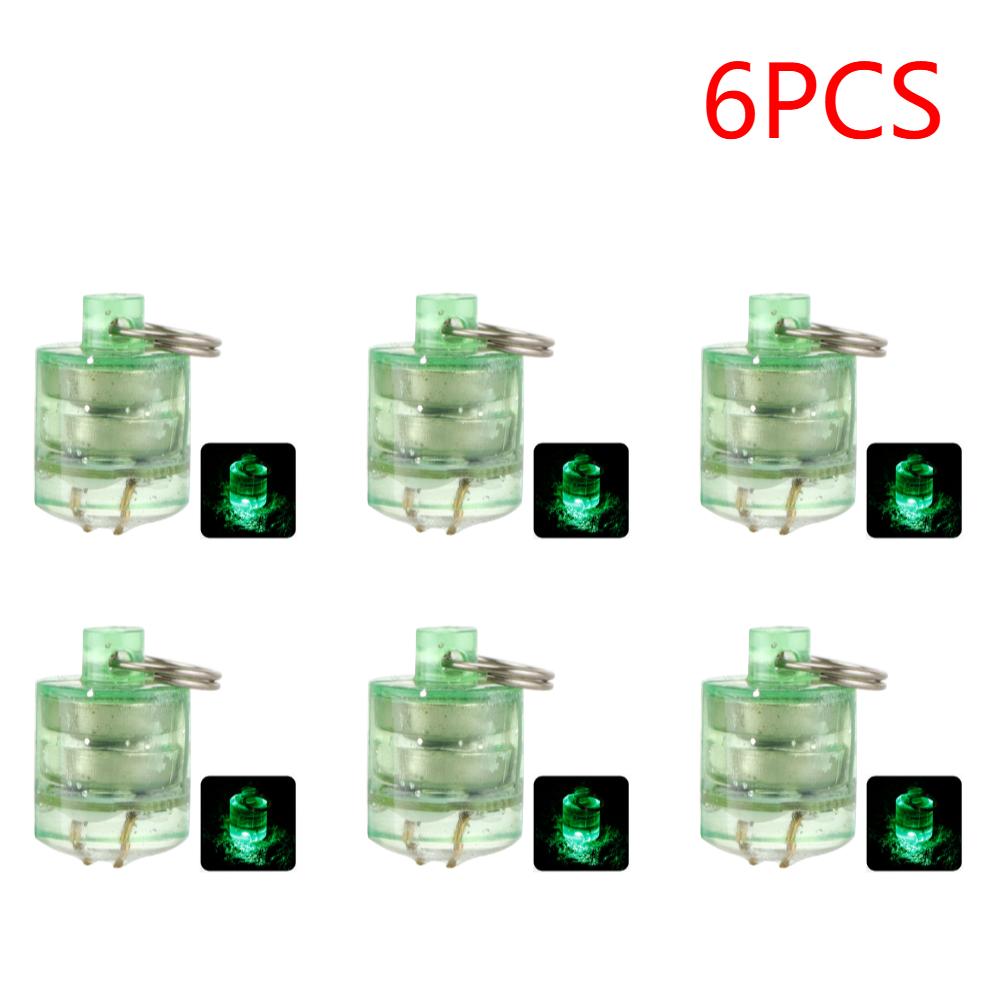 LED Night Fishing Light Mini Underwater Fish Attraction Lamp Colorful Fishing Lure Light Luminous Fishing Attraction Lamp Bait 6PCS