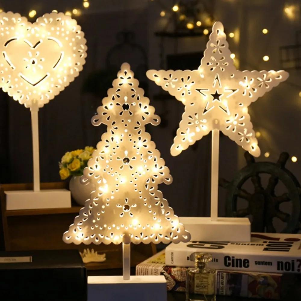 Creative Led Star Shaped Lights Christmas Tree Small Night Lights Love Romantic Bedroom Outdoor Decoration Warm