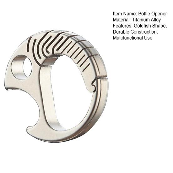 Flasköppnare Guld fiskform Titanlegering Lättviktig Bärbar Nyckelring Utomhusresor Öl Läsk Kapsyler Flasköppnare