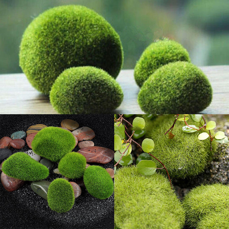 Marimo Moss Balls Artificial Grass Stones Turf Mini Fairy Garden Micro Terrarium