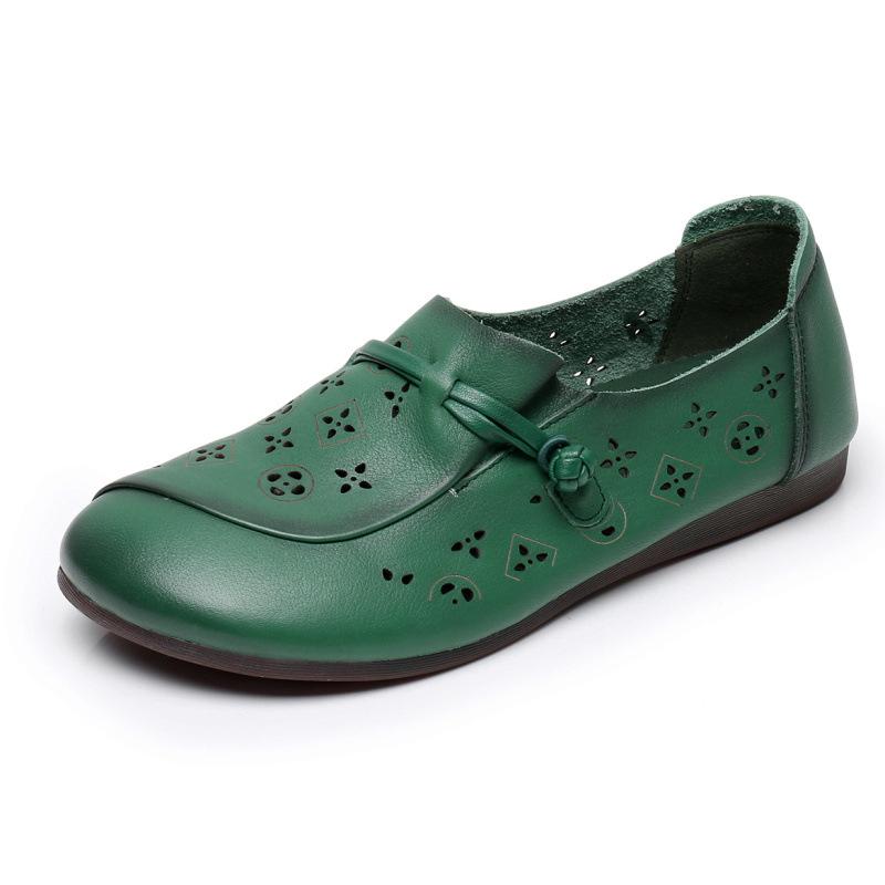 Fashion GKTINOO Summer Genuine Leather Flats New Fashion Women Shoes Woman For Mom Women s Comfortable Handmade Pregnant Hollow Sandals 5 4980₽