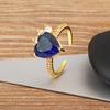 Nidin Korean Fashion Love Heart Zircon Open Rings 5 Colors for Female Cute Sweet Girls Romantic Wedding Gift Jewelry Accessories