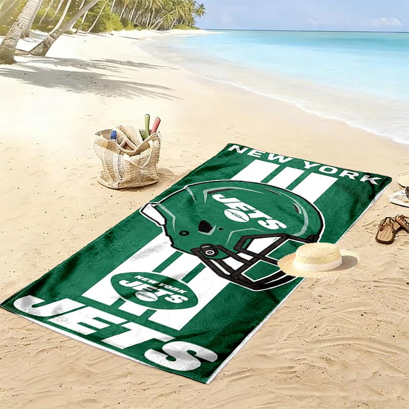 New York Jets Beach Towel Microfiber Beach Towel, Lightweight and Quick-Dry, for Summer Travel, Swimming Pool Fan Birthday Gift