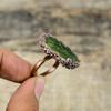 Moldavit-Ring, galvanisierter Kupferring, handgefertigter Schmuck, verstellbarer Ring, natürlicher Edelsteinring, galvanisierter Kupferschmuck, Ringe als Geschenk
