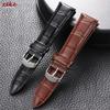 12/14/16/18/20/22/24mm Universal Faux Leather Wrist Watch Band Brown Black Soft Casual Replacement Watch Strap for Men and Women