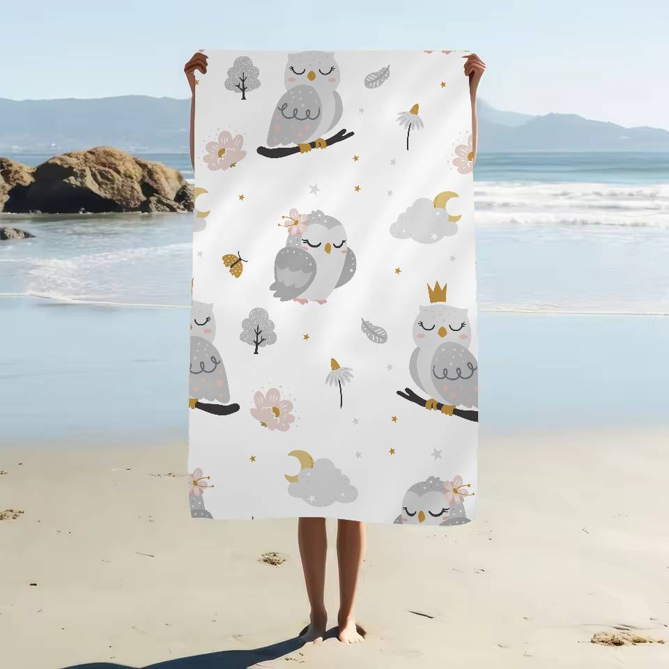 Asciugamano da Bagno con Stampe di Animali Cartoni Animati Microfibra Morbido Assorbente Traspirante Per Bambina Bambini Asciugamano da Spiaggia Decorativo Cartoni Animati
