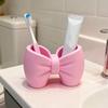 Cute Bow Toothbrush Holder Decorative Pen Holder Stylish Toothbrush Stand Desk Organizer for Pens Makeup Brushes