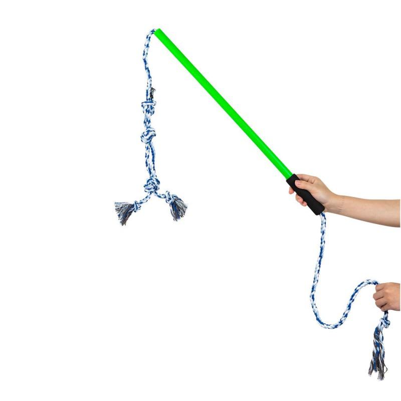 Interactive Dog Rope Toy With Knots Teething Relief Mental Stimulation - Small 40cm Medium 60cm Large 80cm Rabbit Fur