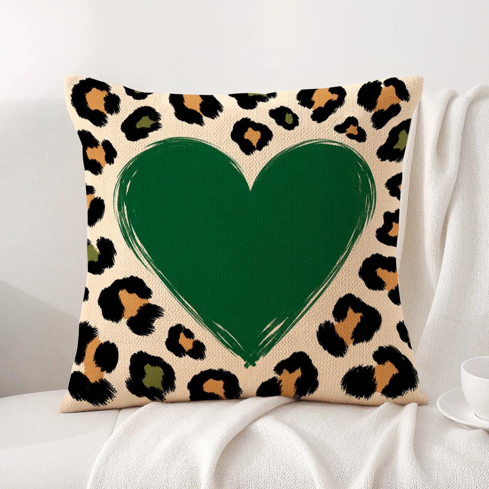Leopard Print LVOE Cushion Cover Linen Organic Fabric DoubleSided Printing Sofa Breathable Home Decor Gift Pillow Case
