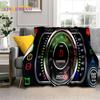 3D Auto Armaturenbrett Maschinensteuerung Bildschirm Rennsport Weiche Flanelldecke für Betten Schlafzimmer Sofa, Überwurfdecke für Outdoor-Freizeit Nickerchen