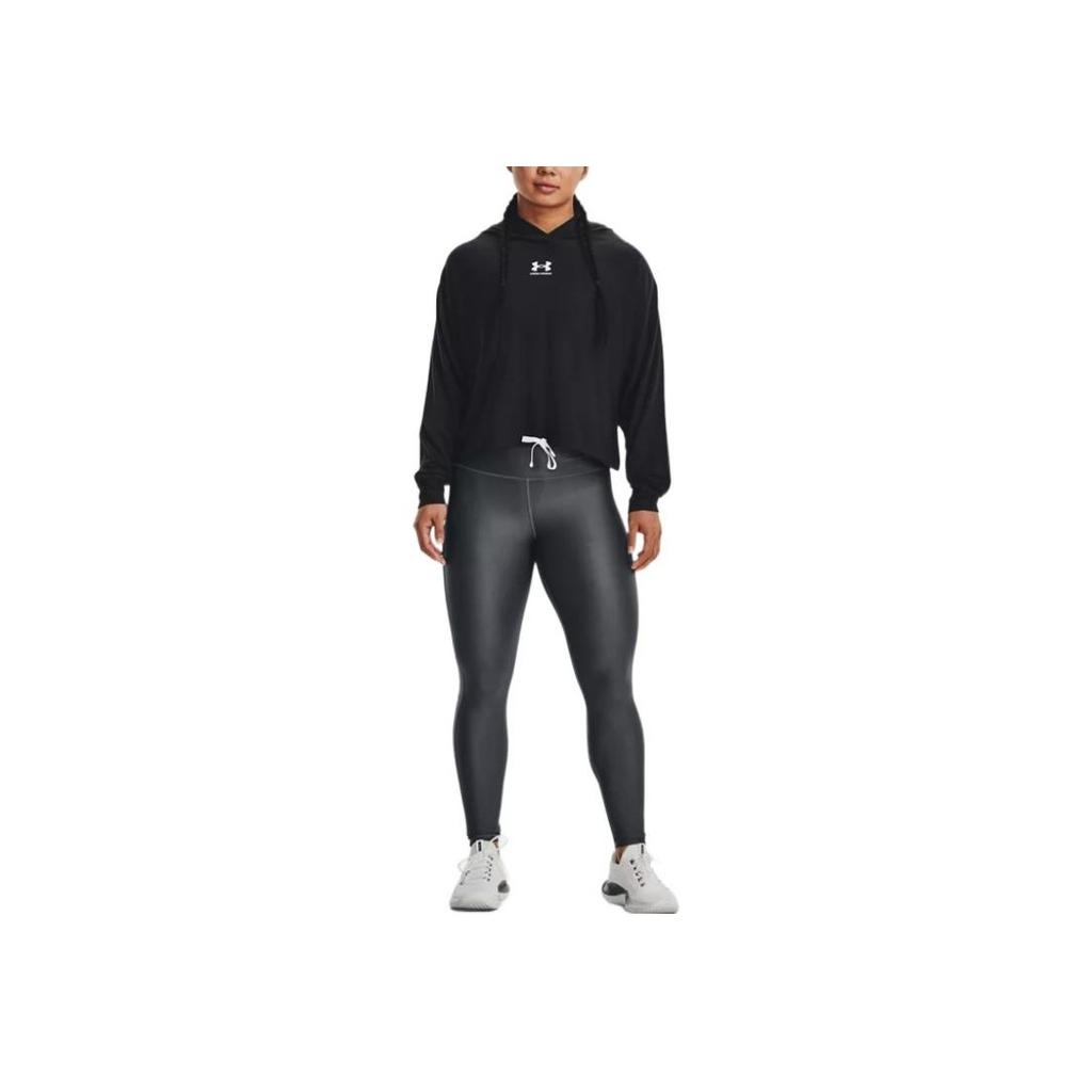 Under Armour Rival Solid Logo Loose Long Sleeve Hoodie Women hoodies Black 1376992-001