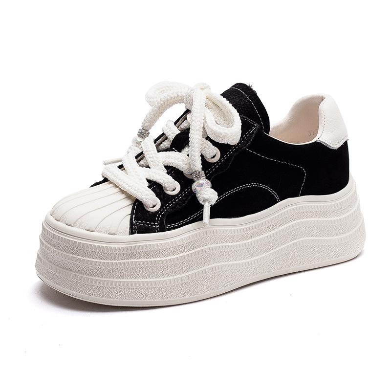 Damen Herbst 2025 Neue Europäisch-Amerikanische Colorblock Plateau Freizeitschuhe - Leichte Mode Low-Top Sneaker für den täglichen Gebrauch