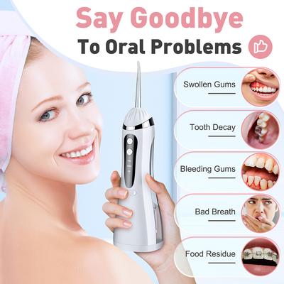Electric Dental Oral Irrigator, Portable Water Flosser for Teeth Braces, Teeth Whitening Cleaning Tool For Home and Travel Use