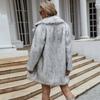 Long Imitation Fox Hair Suit Collar Imitation Fur Coat Women's Casual Coat Autumn and Winter
