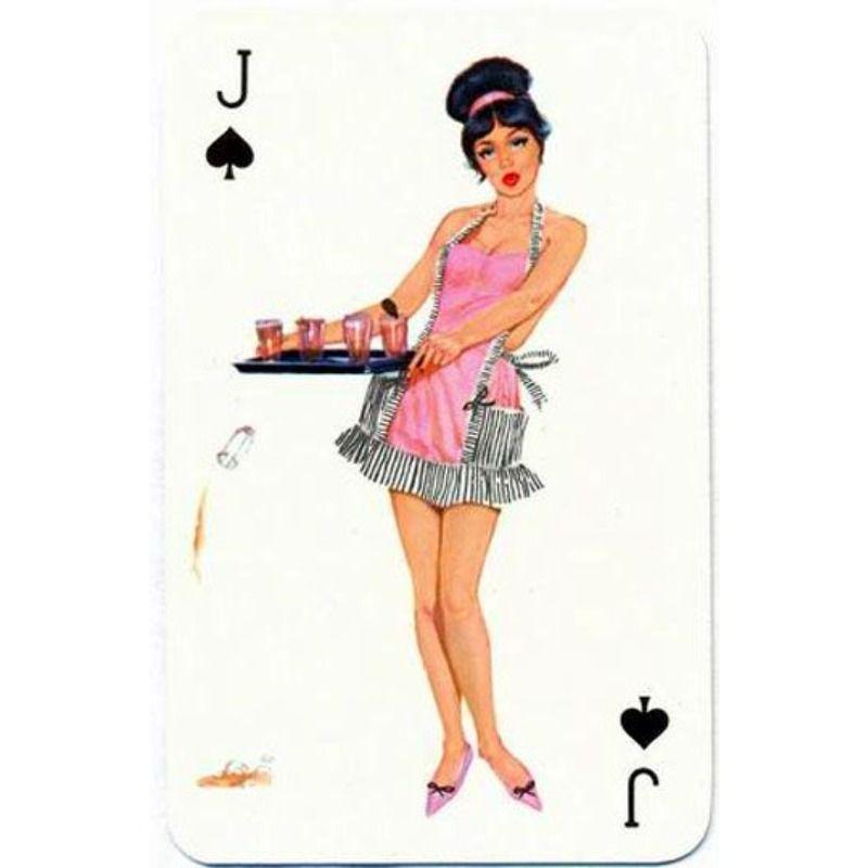 Custom Aluminum Tin Sign Art - Vintage Playing Cards and Women Wall Decor