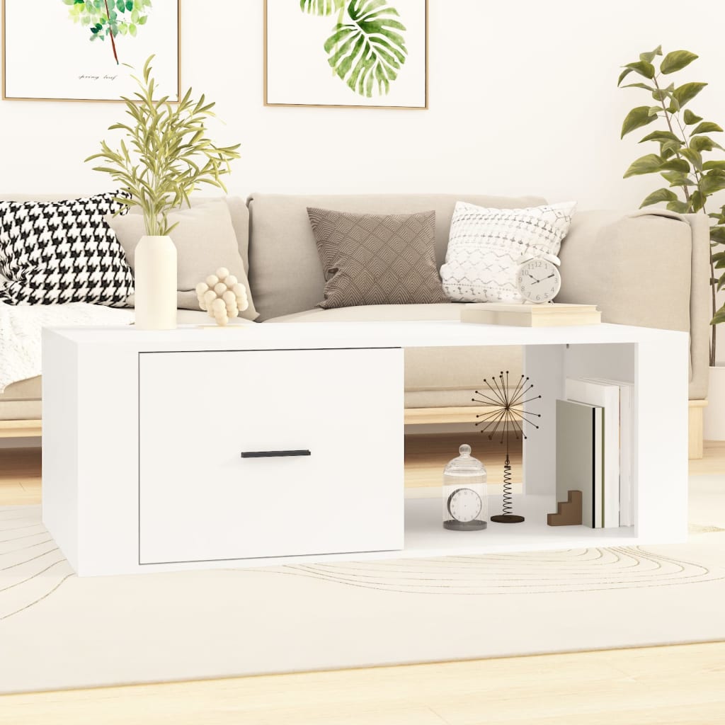 Coffee Table White 100 X 50.5 X 35 Cm Particleboard