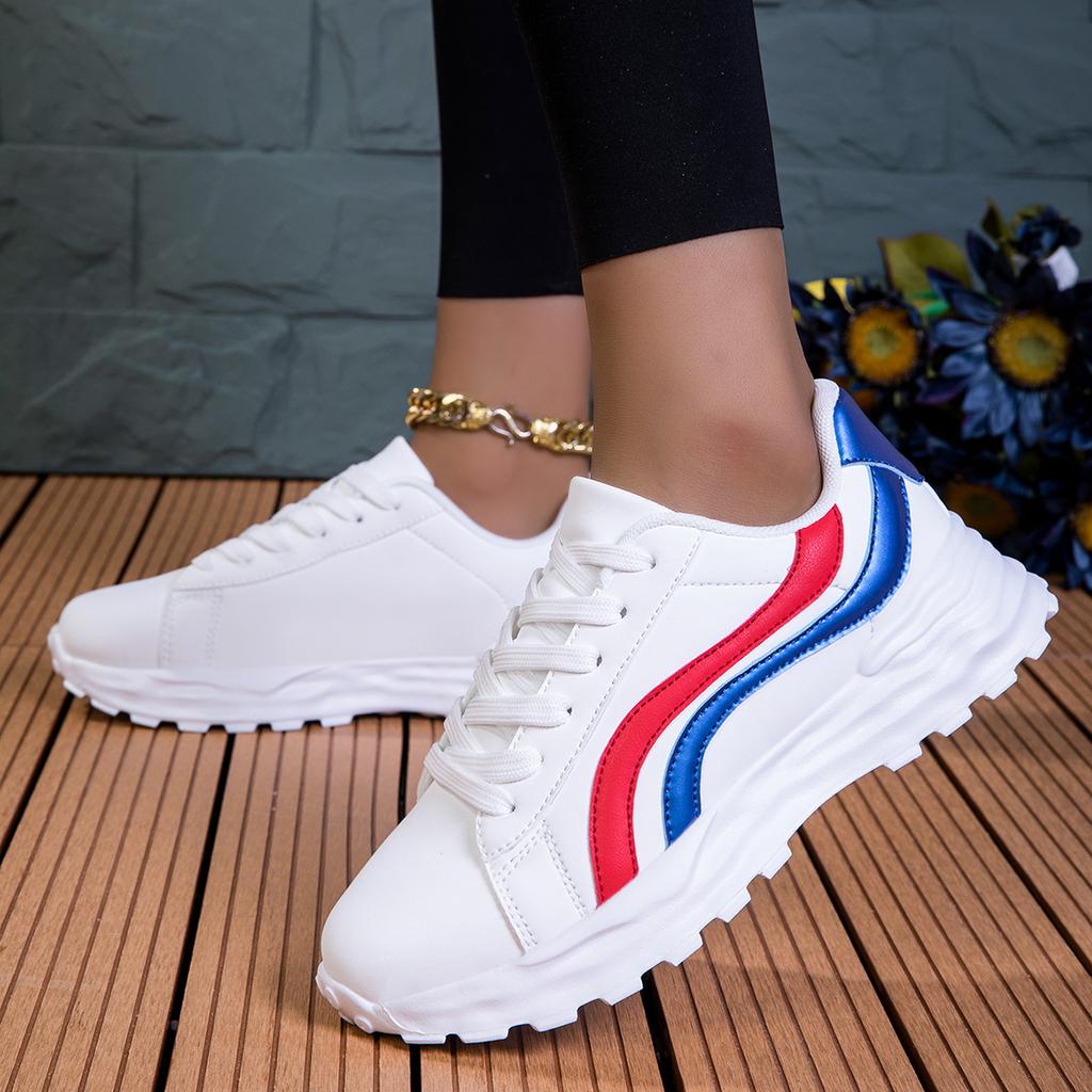 TUINANLE Sneakers Women Punk Board Shoes Breathable Flat White Shoes