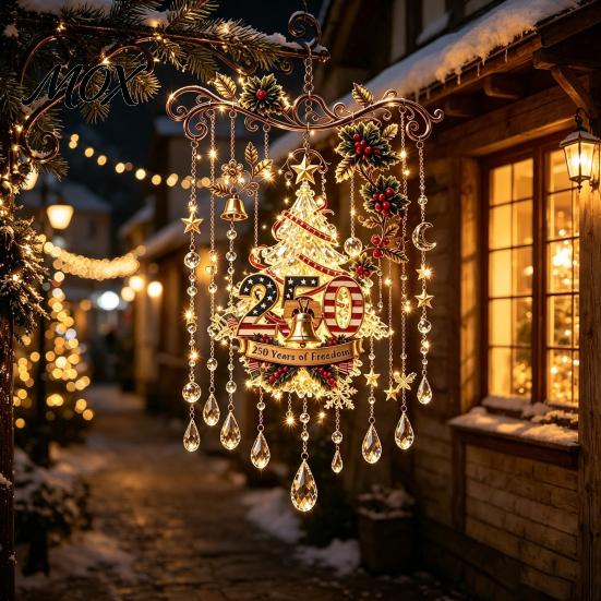 Ferienhaus-Atmosphäre Zubehör Handgefertigte Acryl-Windspiele für Weihnachtsfensterdekoration, Festliche Hängende Elegante Dekorationsgeschenke Ornamente