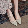 Handmade Leather Women Pumps Sexy Chic Stylish Pointed Toe Office Working Shoes Strange High Heel Black Stilettos Dress Shoes