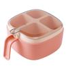 1pc Seasoning Box Spice Jar with Spoon Four-Compartment Transparent Flip-top for Storing Seasonings and Spices