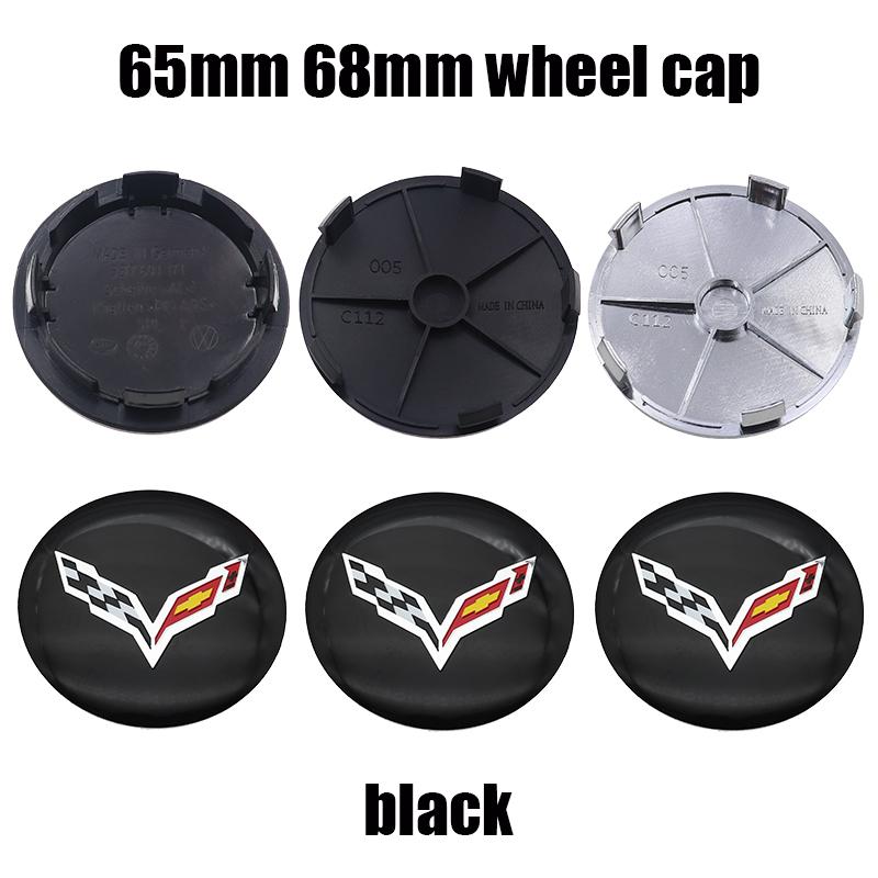 4pcs 65mm 68mm Chevrolet Logo Car Emblem Wheel Center Hub Cap Auto Rim Refit Dust-proof Badge Covers Sticker Styling Accessories